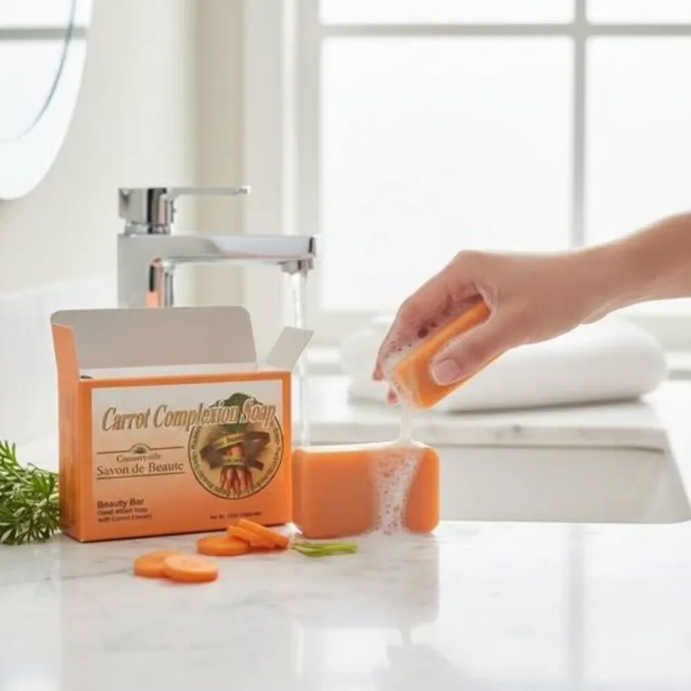 4-Pack Carrot Complexion Soap 4.4oz Beauty Bars with Carrot Extract